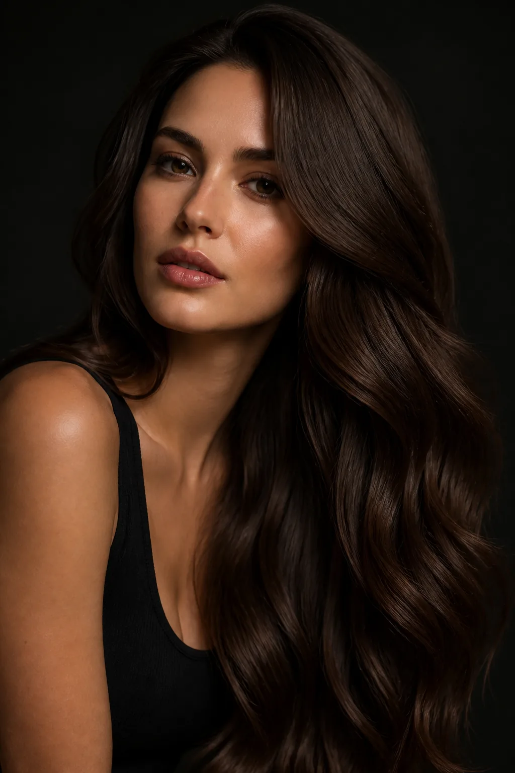 Dark chocolate brunette waves