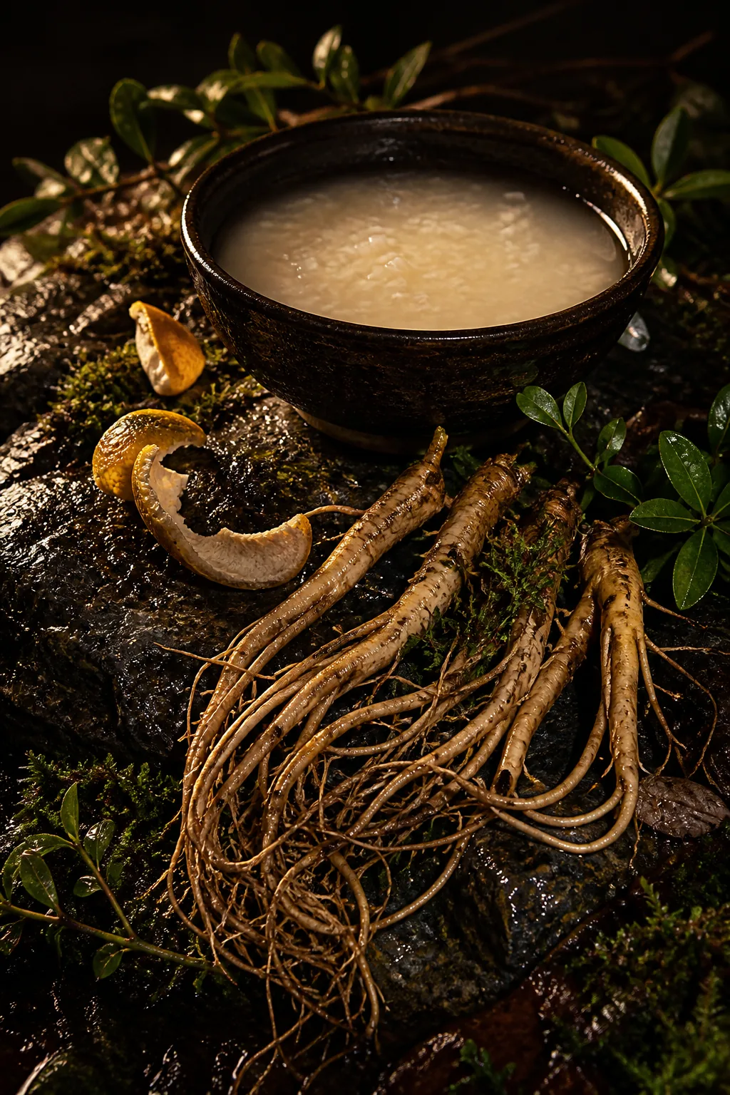 Rice water, citrus peel and mountain herbs